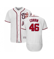 Men's Washington Nationals #46 Patrick Corbin White Home Flex Base Authentic Collection Baseball Jersey