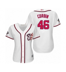 Women's Washington Nationals #46 Patrick Corbin Authentic White Home Cool Base 2019 World Series Champions Baseball Jersey