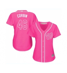Women's Washington Nationals #46 Patrick Corbin Replica Pink Fashion Cool Base Baseball Jersey