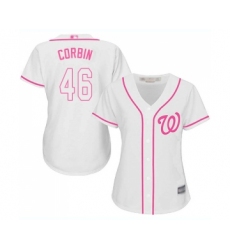 Women's Washington Nationals #46 Patrick Corbin Replica White Fashion Cool Base Baseball Jersey