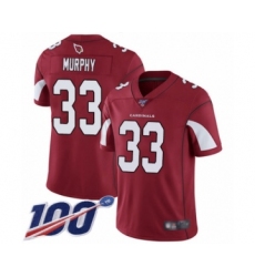 Men's Arizona Cardinals #33 Byron Murphy Red Team Color Vapor Untouchable Limited Player 100th Season Football Jersey