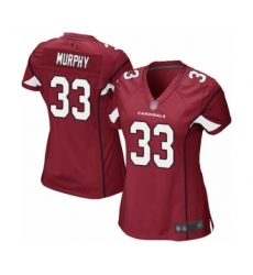 Women's Arizona Cardinals #33 Byron Murphy Game Red Team Color Football Jersey