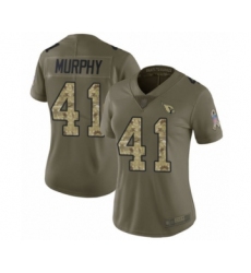 Women's Arizona Cardinals #41 Byron Murphy Limited Olive Camo 2017 Salute to Service Football Jersey