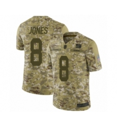 Men's New York Giants #8 Daniel Jones Limited Camo 2018 Salute to Service Football Jersey