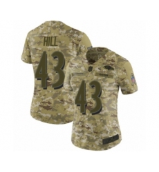 Women's Baltimore Ravens #43 Justice Hill Limited Camo 2018 Salute to Service Football Jersey