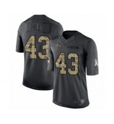 Youth Baltimore Ravens #43 Justice Hill Limited Black 2016 Salute to Service Football Jersey