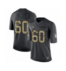 Men's New Orleans Saints #60 Erik McCoy Limited Black 2016 Salute to Service Football Jersey