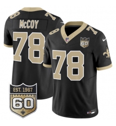 Men's New Orleans Saints #78 Erik McCoy Black 2026 F.U.S.E 60th Anniversary Vapor Limited Football Stitched Jersey