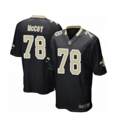 Men's New Orleans Saints #78 Erik McCoy Game Black Team Color Football Jersey