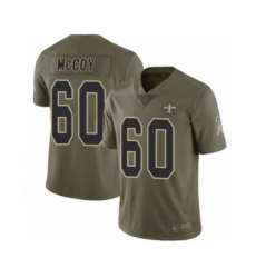 Youth New Orleans Saints #60 Erik McCoy Limited Olive 2017 Salute to Service Football Jersey