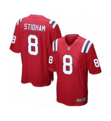 Men's New England Patriots #8 Jarrett Stidham Game Red Alternate Football Jersey