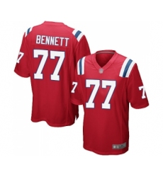 Men's New England Patriots #77 Michael Bennett Game Red Alternate Football Jersey