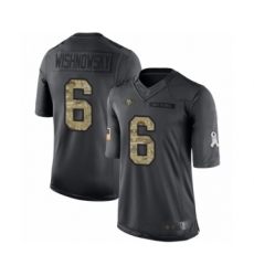 Men's San Francisco 49ers #6 Mitch Wishnowsky Limited Black 2016 Salute to Service Football Jersey