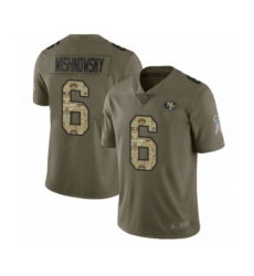 Men's San Francisco 49ers #6 Mitch Wishnowsky Limited Olive Camo 2017 Salute to Service Football Jersey