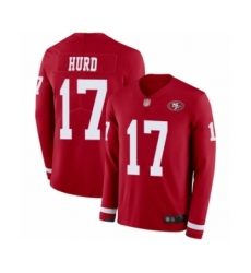 Men's San Francisco 49ers #17 Jalen Hurd Limited Red Therma Long Sleeve Football Jersey