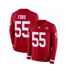 Youth San Francisco 49ers #55 Dee Ford Limited Red Therma Long Sleeve Football Jersey
