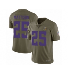 Men's Minnesota Vikings #25 Alexander Mattison Limited Olive 2017 Salute to Service Football Jersey
