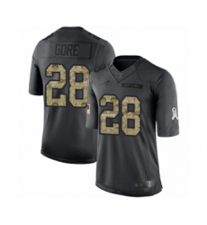 Men's Buffalo Bills #28 Frank Gore Limited Black 2016 Salute to Service Football Jersey
