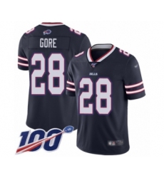 Men's Buffalo Bills #28 Frank Gore Limited Navy Blue Inverted Legend 100th Season Football Jersey