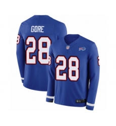 Men's Buffalo Bills #28 Frank Gore Limited Royal Blue Therma Long Sleeve Football Jersey