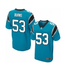 Men's Carolina Panthers #53 Brian Burns Elite Blue Alternate Football Jersey