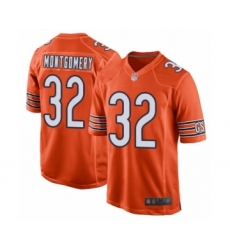 Men's Chicago Bears #32 David Montgomery Game Orange Alternate Football Jersey