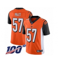 Men's Cincinnati Bengals #57 Germaine Pratt Orange Alternate Vapor Untouchable Limited Player 100th Season Football Jersey