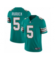 Men's Miami Dolphins #5 Jake Rudock Aqua Green Alternate Vapor Untouchable Limited Player Football Jersey