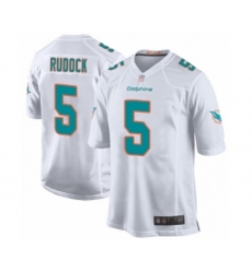 Men's Miami Dolphins #5 Jake Rudock Game White Football Jersey
