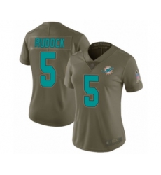 Women's Miami Dolphins #5 Jake Rudock Limited Olive 2017 Salute to Service Football Jersey