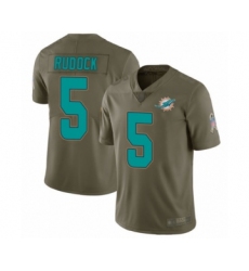 Youth Miami Dolphins #5 Jake Rudock Limited Olive 2017 Salute to Service Football Jersey