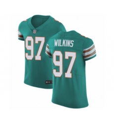 Men's Miami Dolphins #97 Christian Wilkins Aqua Green Alternate Vapor Untouchable Elite Player Football Jersey