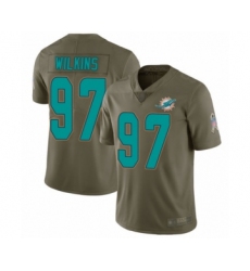 Youth Miami Dolphins #97 Christian Wilkins Limited Olive 2017 Salute to Service Football Jersey