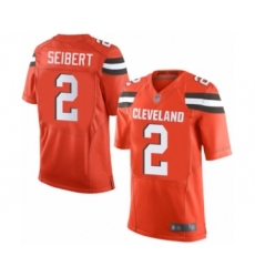 Men's Cleveland Browns #2 Austin Seibert Elite Orange Alternate Football Jersey