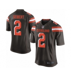Men's Cleveland Browns #2 Austin Seibert Game Brown Team Color Football Jersey