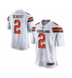 Men's Cleveland Browns #2 Austin Seibert Game White Football Jersey
