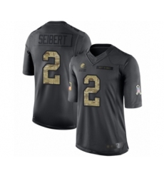 Men's Cleveland Browns #2 Austin Seibert Limited Black 2016 Salute to Service Football Jersey