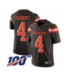 Youth Cleveland Browns #4 Austin Seibert Brown Team Color Vapor Untouchable Limited Player 100th Season Football Jersey