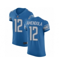 Men's Detroit Lions #12 Danny Amendola Blue Team Color Vapor Untouchable Elite Player Football Jersey