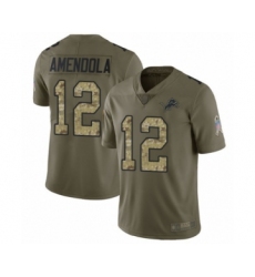 Men's Detroit Lions #12 Danny Amendola Limited Olive Camo Salute to Service Football Jersey