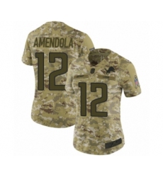 Women's Detroit Lions #12 Danny Amendola Limited Camo 2018 Salute to Service Football Jersey