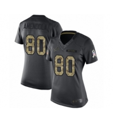 Women's Detroit Lions #80 Danny Amendola Limited Black 2016 Salute to Service Football Jersey