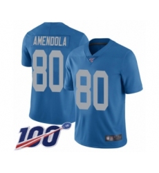 Youth Detroit Lions #80 Danny Amendola Blue Alternate Vapor Untouchable Limited Player 100th Season Football Jersey