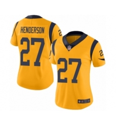 Women's Los Angeles Rams #27 Darrell Henderson Limited Gold Rush Vapor Untouchable Football Jersey