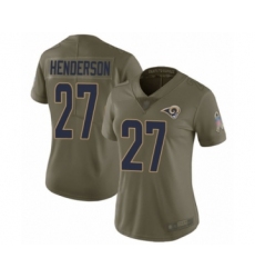 Women's Los Angeles Rams #27 Darrell Henderson Limited Olive 2017 Salute to Service Football Jersey