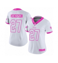 Women's Los Angeles Rams #27 Darrell Henderson Limited White Pink Rush Fashion Football Jersey