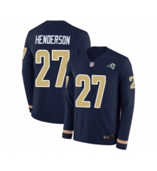 Youth Los Angeles Rams #27 Darrell Henderson Limited Navy Blue Therma Long Sleeve Football Jersey