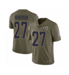 Youth Los Angeles Rams #27 Darrell Henderson Limited Olive 2017 Salute to Service Football Jersey