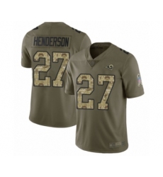 Youth Los Angeles Rams #27 Darrell Henderson Limited Olive Camo 2017 Salute to Service Football Jersey