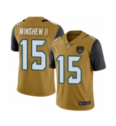 Youth Jacksonville Jaguars #15 Gardner Minshew II Limited Gold Rush Vapor Untouchable Football Jersey
